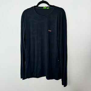 Hugo boos navy long sleeve tee size large